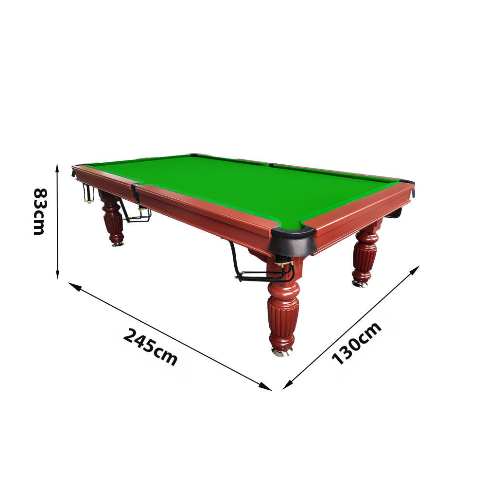 QUESLA 8FT Model Slate Nets - Design Timber Professional Classic with 2025 Pro Ball Table, Legs - Pool Upgraded Walnut Table Solid Reinforced Billiard Frame