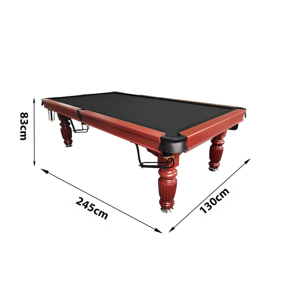 QUESLA 8FT Professional Legs Nets Billiard with Ball Solid 2025 Design Upgraded Walnut Timber - Reinforced Pool Classic Slate Table Table, Model - Pro Frame