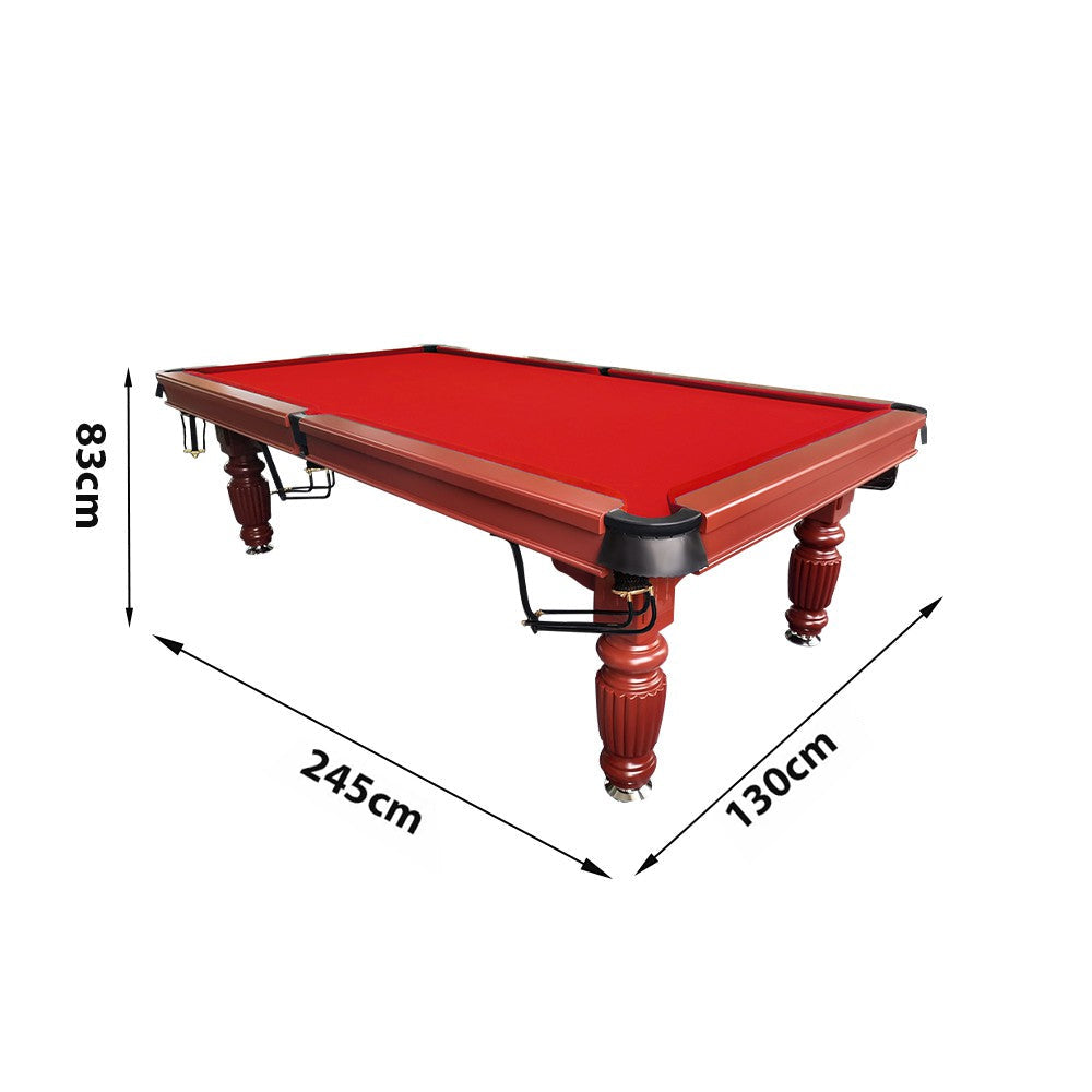 QUESLA 8FT Model Slate Nets - Design Timber Professional Classic with 2025 Pro Ball Table, Legs - Pool Upgraded Walnut Table Solid Reinforced Billiard Frame
