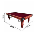QUESLA 8FT with Nets Legs Walnut Pro Model Billiard Pool - 2025 Slate Table, Timber Solid Ball - Upgraded Classic Reinforced Table Design Professional Frame