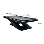 QUESLA WP09 w/ Slate Table Table - Slate Pool Billiard Free Accessories 25mm 8FT Black&Black