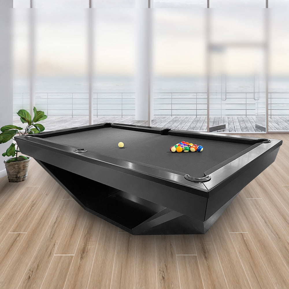 QUESLA WP11 w/ Pool Table Billiard Accessories Free 8FT Luxury Slate Table-Black&Grey