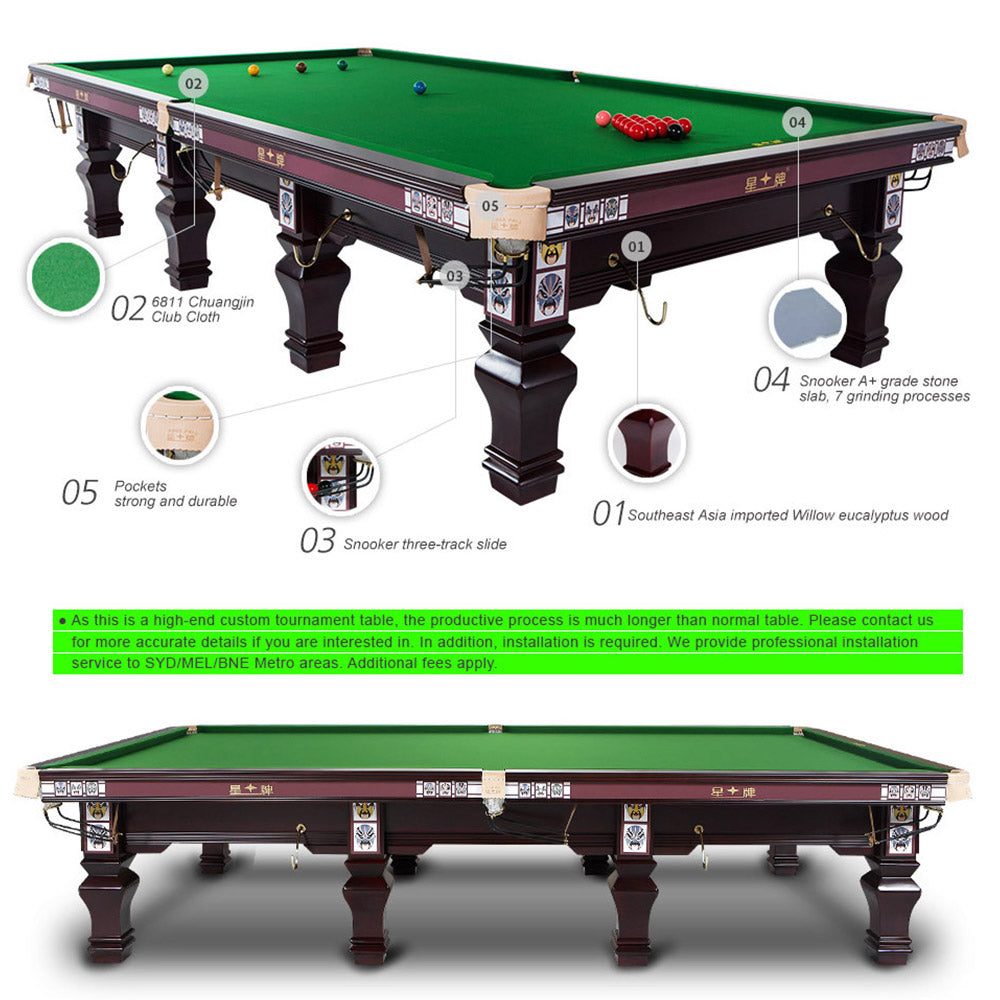 XINGPAI XW105 12FT Element Billiard Snooker Facebook Star British Table Tournament Table