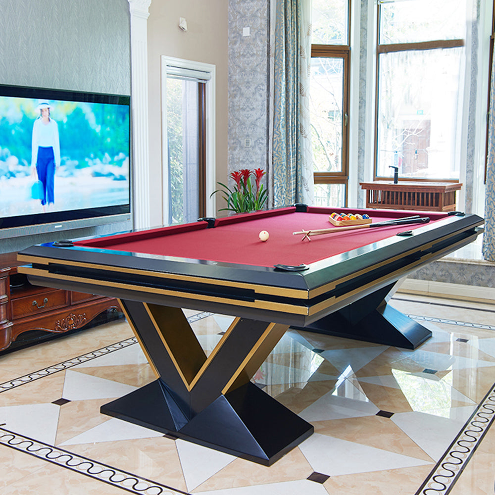 XINGPAI XW7V 7FT - Table Wood Slate Soild Billiard Pool Black&Red