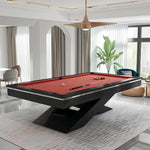 XINGPAI XW7X 7FT - Table Billiard Soild Slate Wood Pool Black&Red
