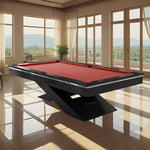 XINGPAI XW7X 7FT - Table Billiard Soild Slate Wood Pool Black&Red