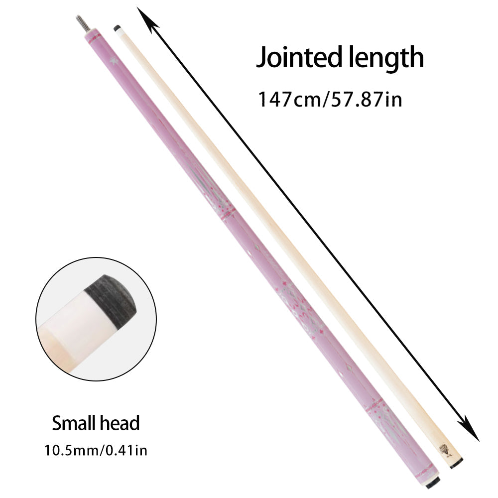 KONLLEN 147cm Billiards Head Strong Pink Black Billiards Professional 8 Length 1/2 Nine Accessories