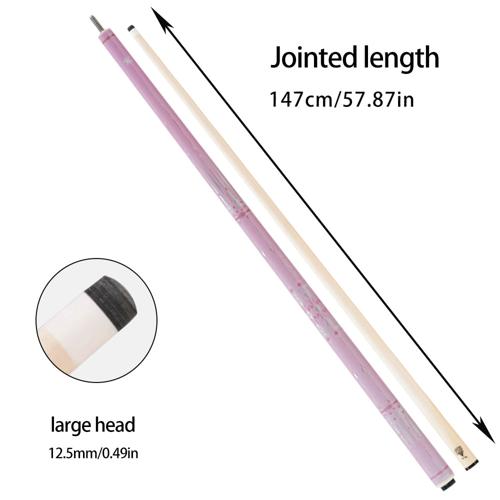 KONLLEN 147cm Billiards Head Strong Pink Black Billiards Professional 8 Length 1/2 Nine Accessories