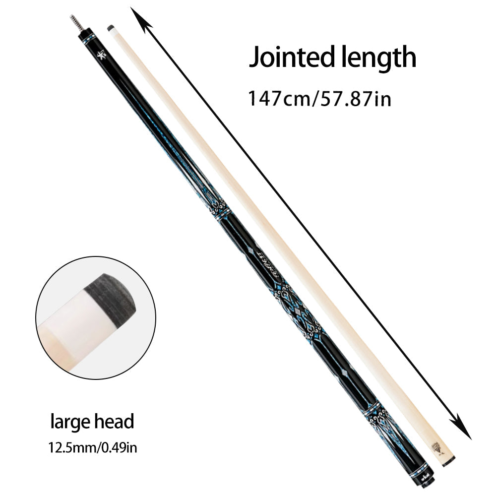 KONLLEN CRFU Head - Black 1/2 147cm 8 Nine Professional Strong Length Billiards Black