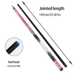 RB Professional Pool Cue Cue 2-Piece Fiber Set - Leather 147cm with Carbon - Billiard Handle Pink