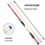 RB Professional Pool Cue Leather 147cm Set 2-Piece Maple - with Cue Billiard Handle