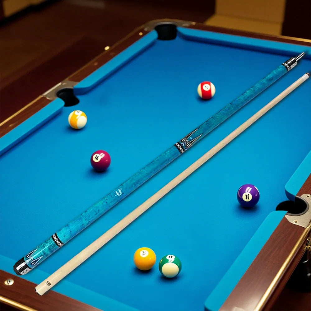 RB High-End Leather with 147cm Tip Handle 12.5cm - Cue Handle Smooth Billiard Blue