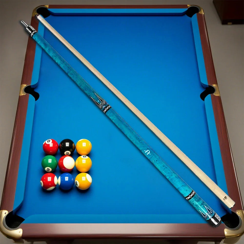 RB High-End Leather with 147cm Tip Handle 12.5cm - Cue Handle Smooth Billiard Blue