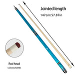 RB High-End Leather with 147cm Tip Handle 12.5cm - Cue Handle Smooth Billiard Blue