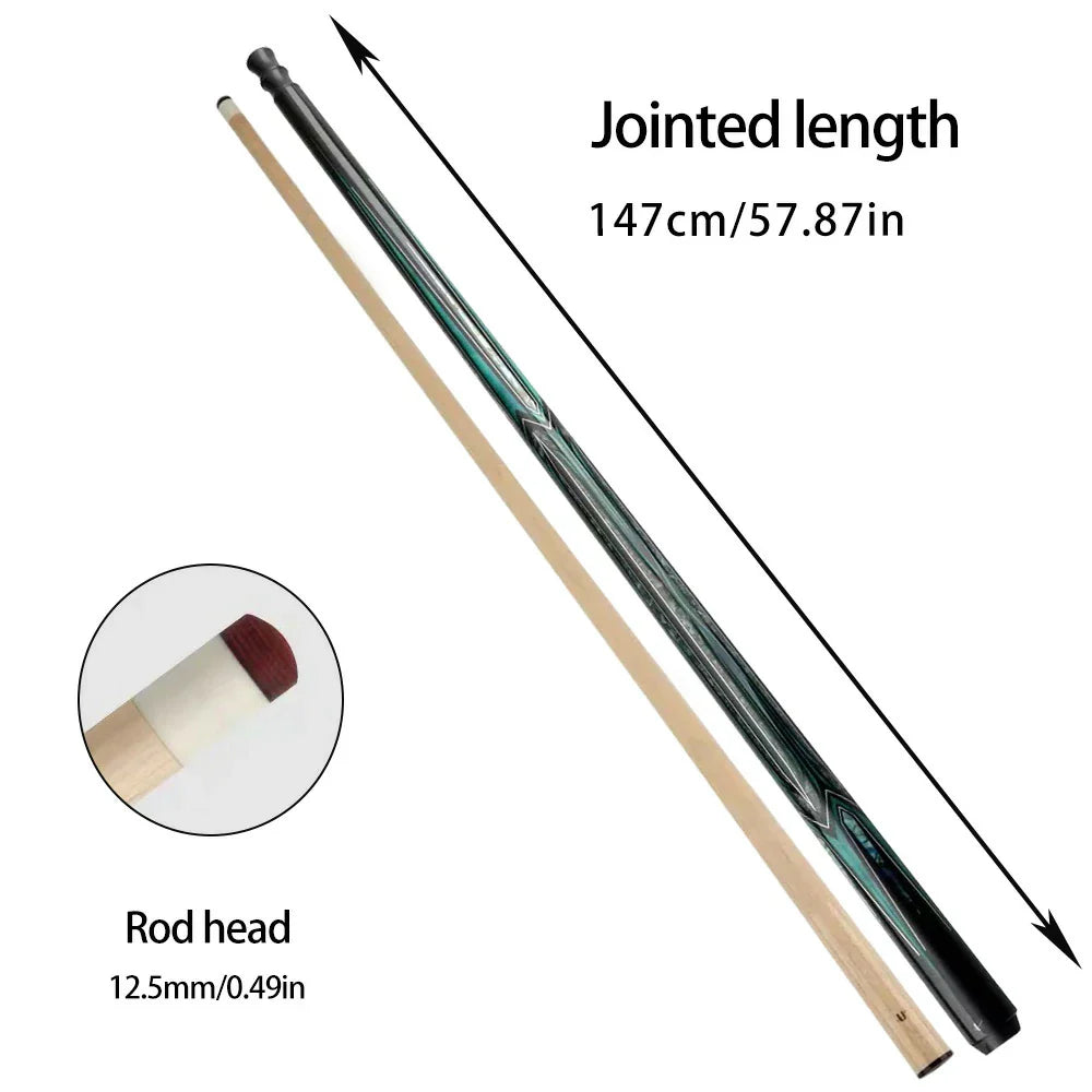 RB Professional 147cm - Case Maple Includes Cue Set Billiard Cue&4-Hole Cue - Pool Blue&Black