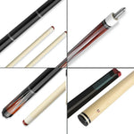 RB Professional Cue Cue Pool Set Case,Smooth Includes - 147cm Handle 4-Hole Billiard Cue - Black&Red