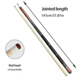 RB Professional Cue Cue Pool Set Case,Smooth Includes - 147cm Handle 4-Hole Billiard Cue - Black&Red