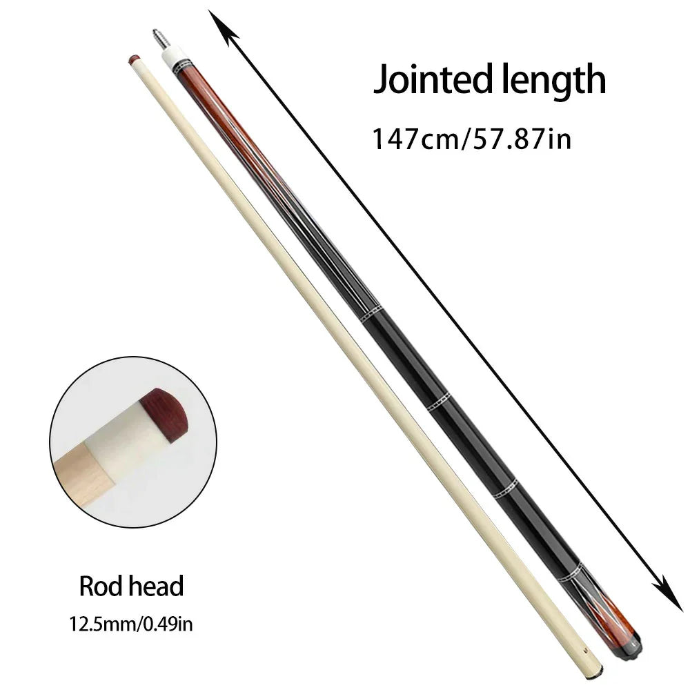RB Professional Cue Cue Pool Set Case,Smooth Includes - 147cm Handle 4-Hole Billiard Cue - Black&Red