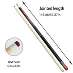 RB Professional Pool 4-Hole Case,Leather Cue - Includes Handle Cue Cue Billiard Set - 147cm Black&Red