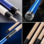 RB Professional Tip Leather Pool with 13.5mm Set Handle - Cue Maple Billiard - Cue 147cm 2-Piece Blue