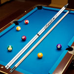 RB Professional 147cm Pool Cue Handle Set - Tip 13.5mm Maple 2-Piece - Billiard with Leather Cue White