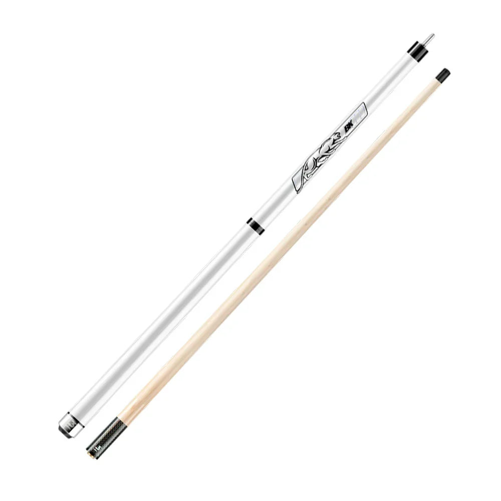 RB Professional 147cm Pool Cue Handle Set - Tip 13.5mm Maple 2-Piece - Billiard with Leather Cue White