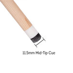 RB Billiard - 11.5/13mm with Leather Grip Cue - 147cm Set Case Tip White