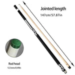 RB 147cm Accessories Maple Professional Billiards Tip Stick 12.5cm Cue Pool with white Cue Black Billiard High-End and grid