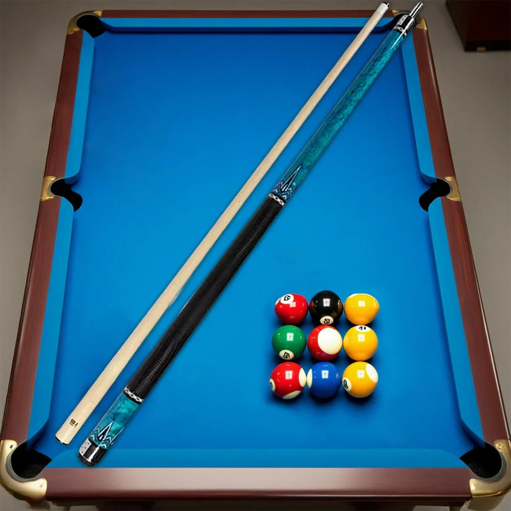 RB High-End Leather with 147cm Tip Handle 12.5cm - Cue Handle Smooth Billiard Blue
