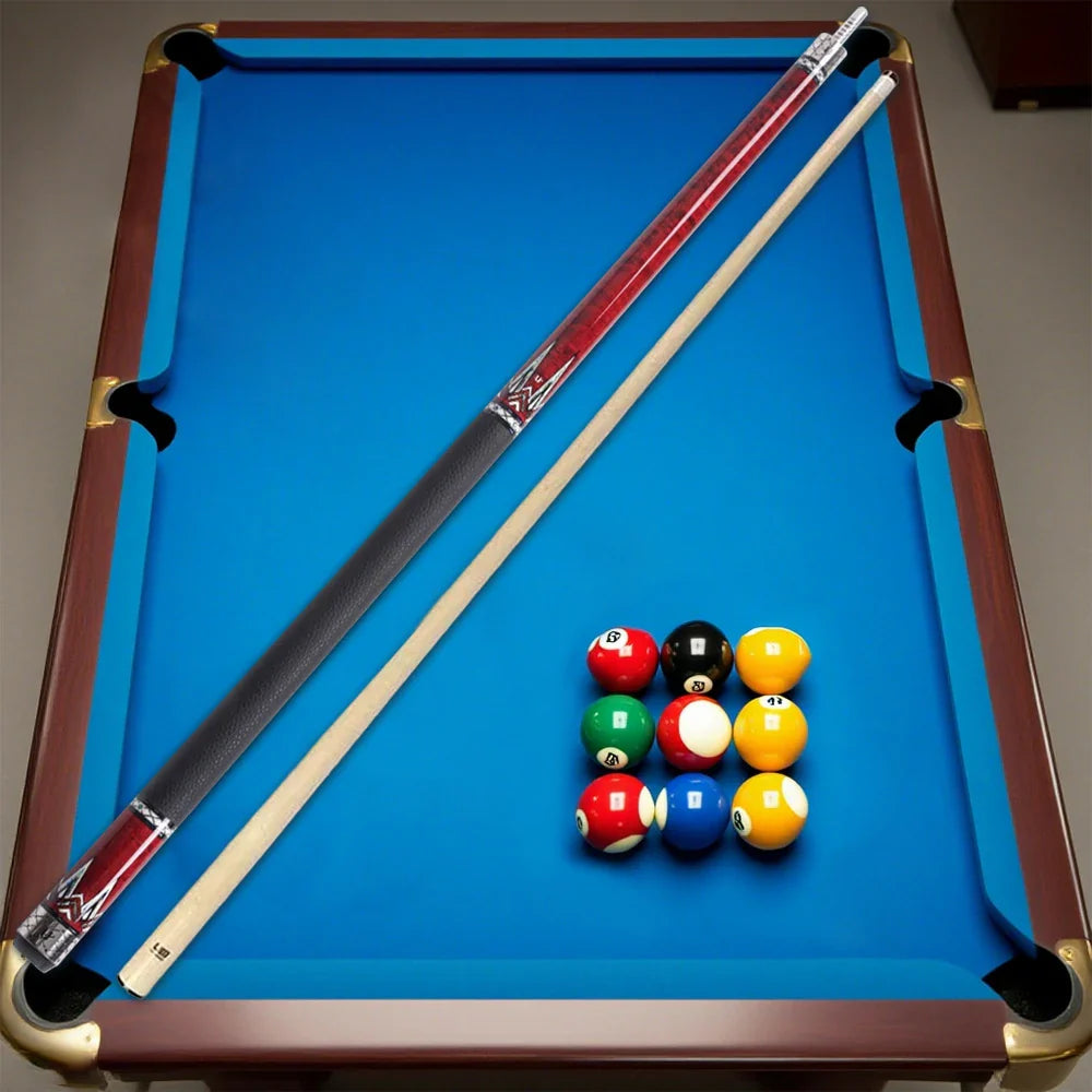RB High-End - Handle Smooth Tip Cue with Billiard 12.5cm 147cm Leather Handle Red