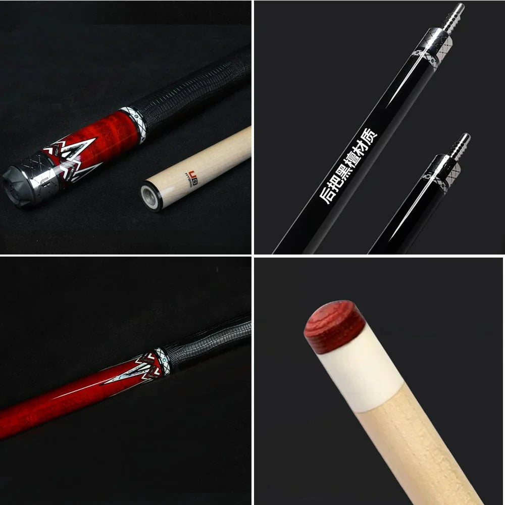 RB High-End - Handle Smooth Tip Cue with Billiard 12.5cm 147cm Leather Handle Red