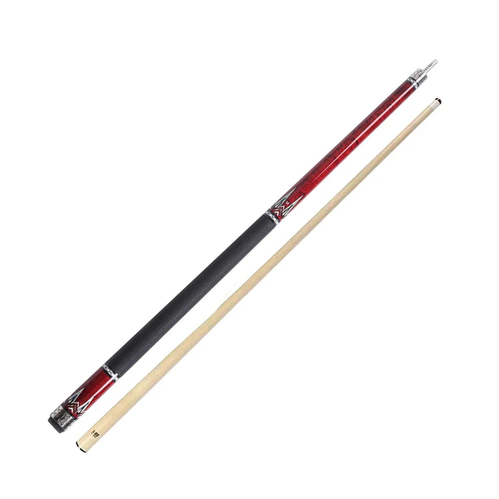 RB High-End - Handle Smooth Tip Cue with Billiard 12.5cm 147cm Leather Handle Red