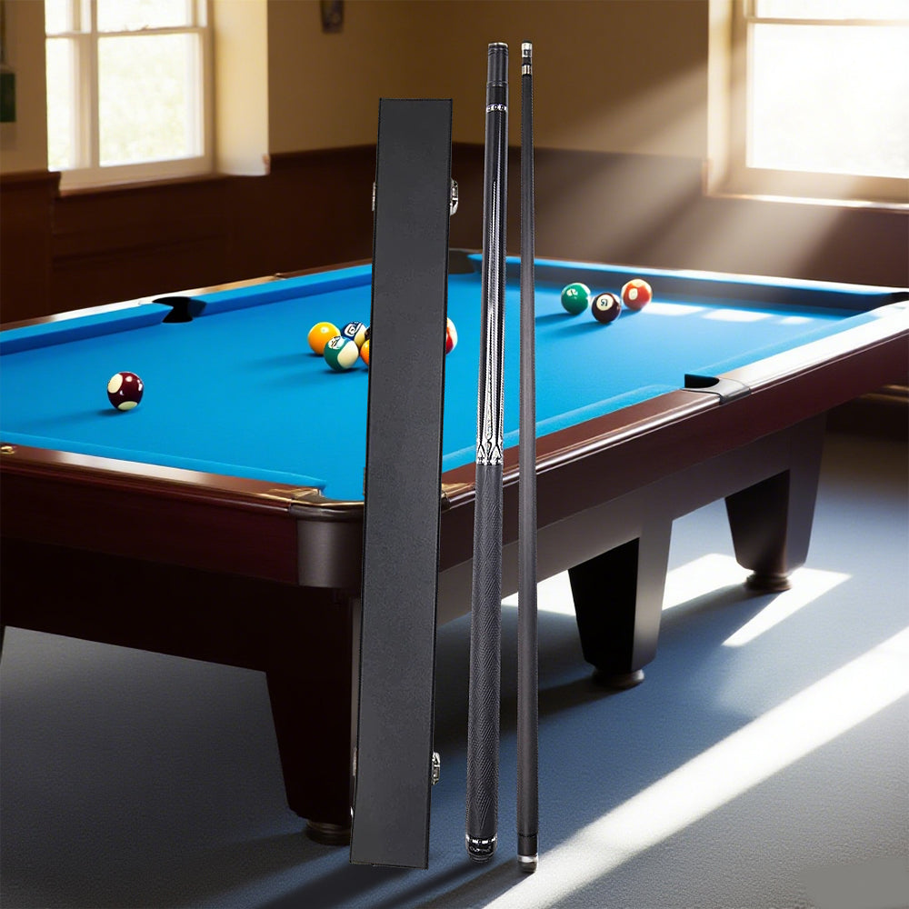 CUPPA 2-Piece Case Cue Length Black Billiard with Billiard 147cm Cue Accessories