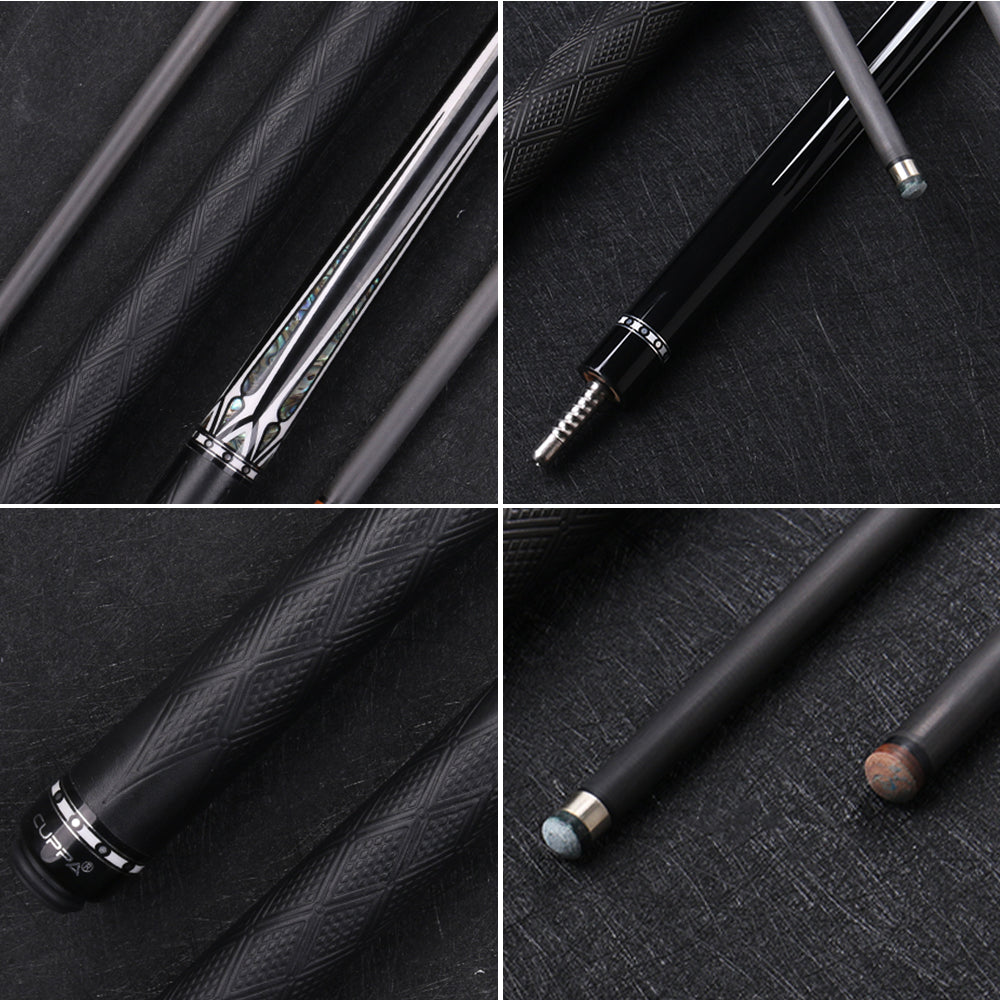CUPPA 2-Piece Case Cue Length Black Billiard with Billiard 147cm Cue Accessories
