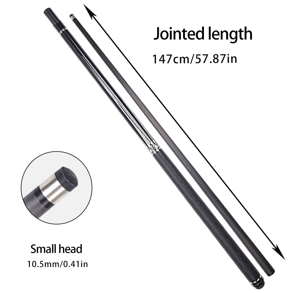 CUPPA 2-Piece Case Cue Length Black Billiard with Billiard 147cm Cue Accessories