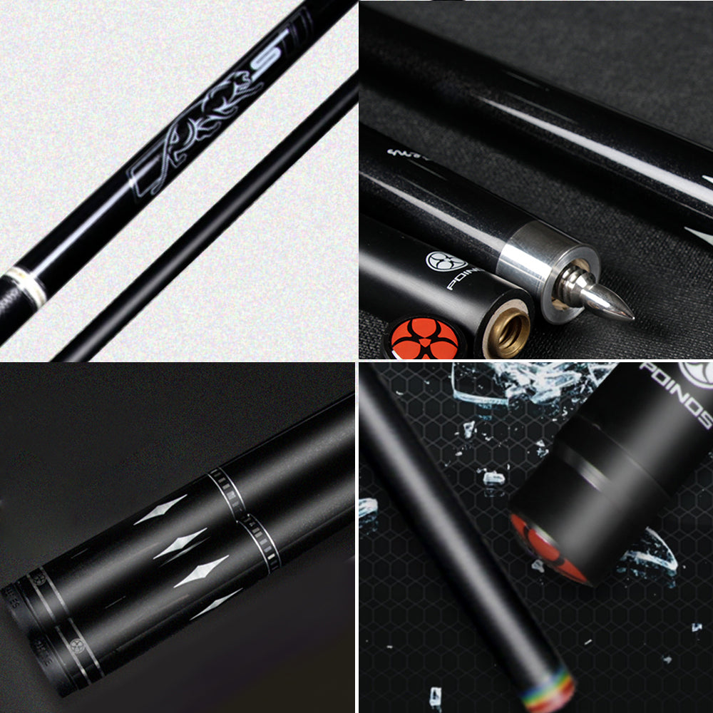 POINOS PT tip Billiard Maple 13cm Billiard Professional Cue Length High-End Cue White/Black 147cm Accessories