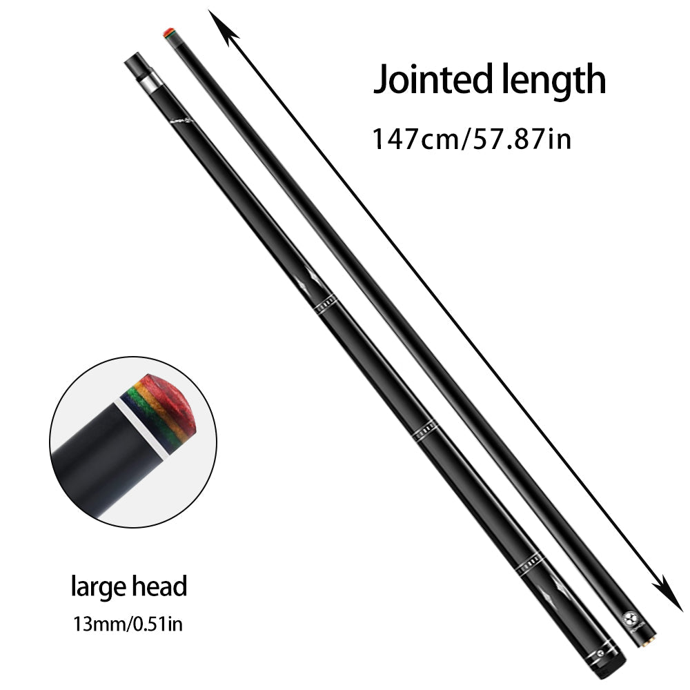 POINOS PT tip Billiard Maple 13cm Billiard Professional Cue Length High-End Cue White/Black 147cm Accessories