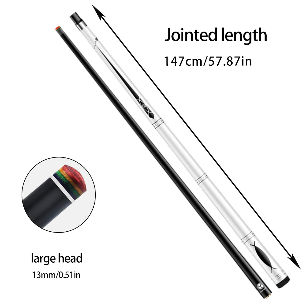 POINOS PT tip Billiard Maple 13cm Billiard Professional Cue Length High-End Cue White/Black 147cm Accessories