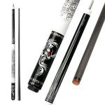 KONLLEN Cue Pool Wood Billiard 18.5-20OZ Premier 2-Piece Cue Ebony - AING-1WF 147CM Professional White&Black