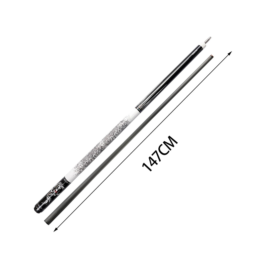 KONLLEN Cue Pool Wood Billiard 18.5-20OZ Premier 2-Piece Cue Ebony - AING-1WF 147CM Professional White&Black