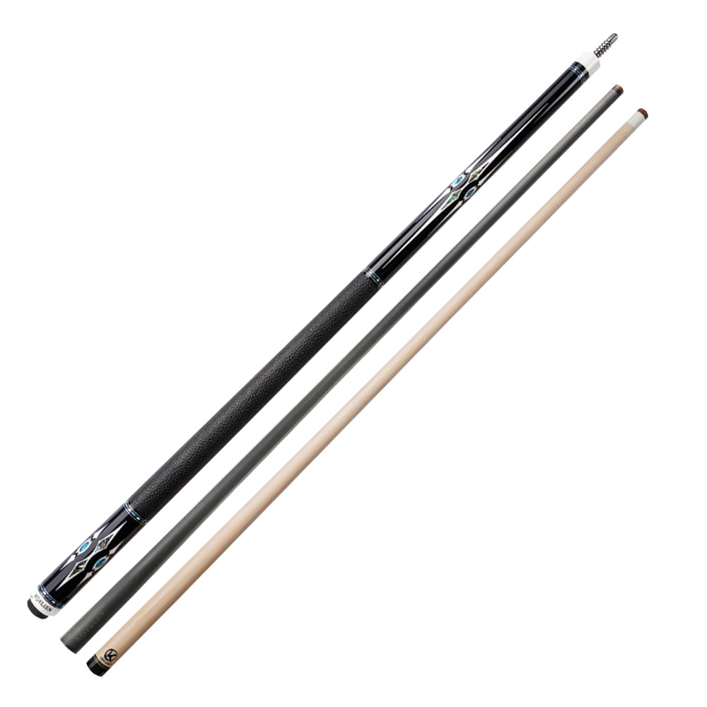 KONLLEN Ebony Professional Wood 18.5-20OZ Cue - AK75-002 Premier 2-Piece Billiard 147CM Pool Cue White&Black