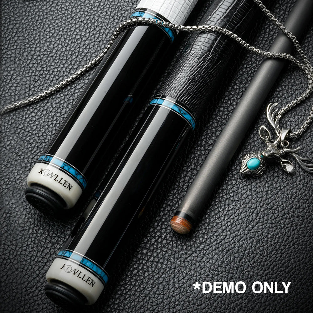 KONLLEN AK75-12BF Premier Cue Pool 147CM Wood - Cue 2-Piece Billiard Maple 18.5-20OZ Professional Blue&Black