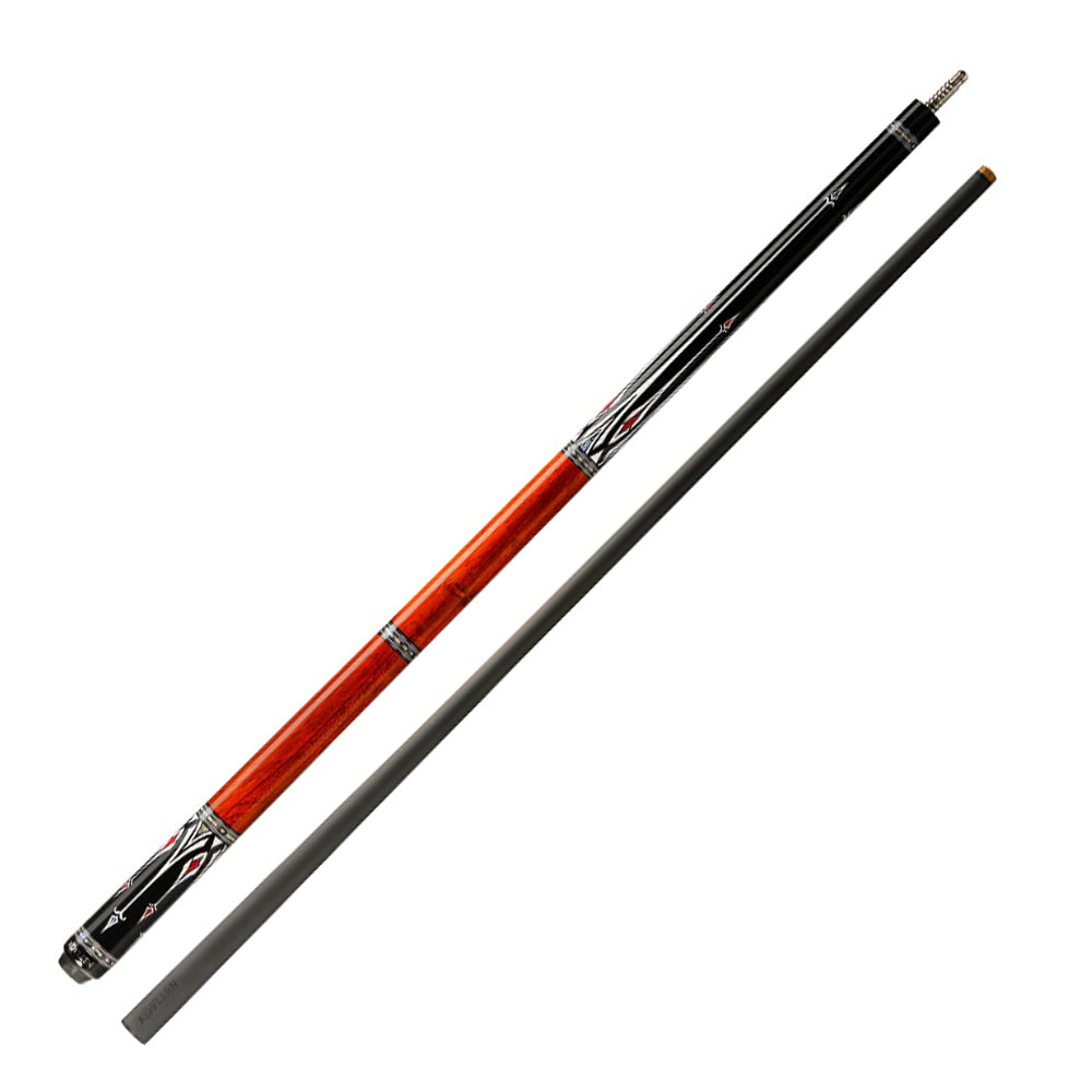 KONLLEN Premier Billiard Professional Cue Wood 2-Piece Pool Cue - 18.5-20OZ Maple AS-1F 147CM Red&Black