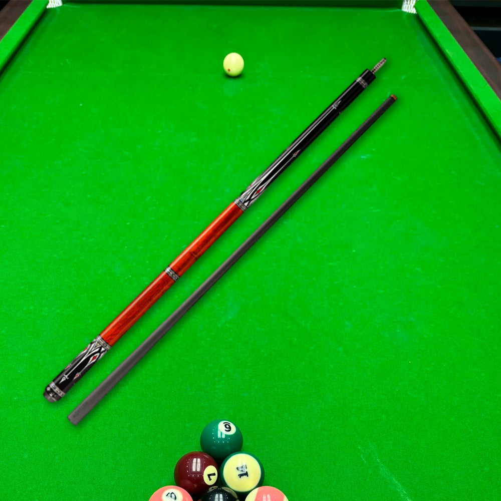 KONLLEN Premier Billiard Professional Cue Wood 2-Piece Pool Cue - 18.5-20OZ Maple AS-1F 147CM Red&Black