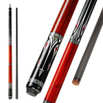 KONLLEN Premier Billiard Professional Cue Wood 2-Piece Pool Cue - 18.5-20OZ Maple AS-1F 147CM Red&Black