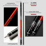 KONLLEN Premier Billiard Professional Cue Wood 2-Piece Pool Cue - 18.5-20OZ Maple AS-1F 147CM Red&Black