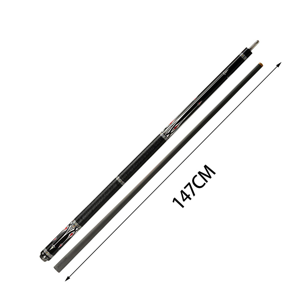 KONLLEN Premier 18.5-20OZ Wood Cue Cue Maple Professional Billiard 147CM 2-Piece AS-2F - Pool Red&Black