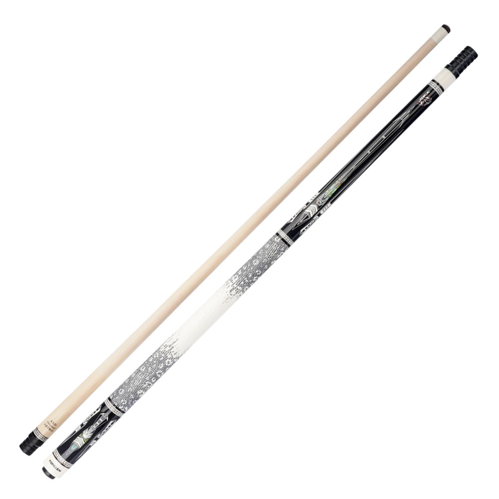 KONLLEN 18.5-20OZ Cue 2-Piece Professional Billiard 147CM Cue Pool Premier - Maple Dragon-3 Wood White&Black