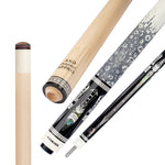 KONLLEN 18.5-20OZ Cue 2-Piece Professional Billiard 147CM Cue Pool Premier - Maple Dragon-3 Wood White&Black
