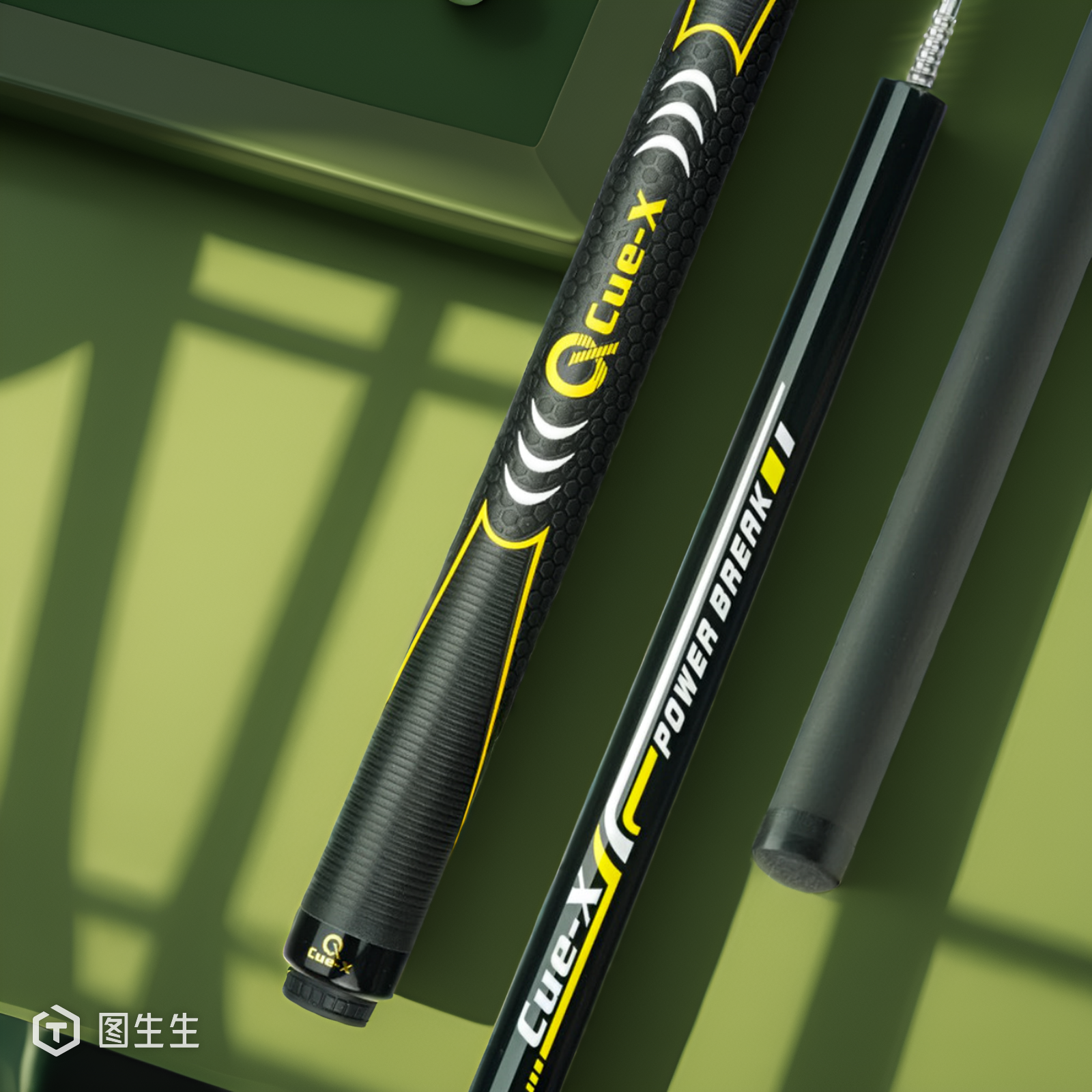 KONLLEN 18.5-20OZ Maple Wood Cue 147CM Professional Cue - 2-Piece Punch Premier Billiard HQ-BK Yellow&Black